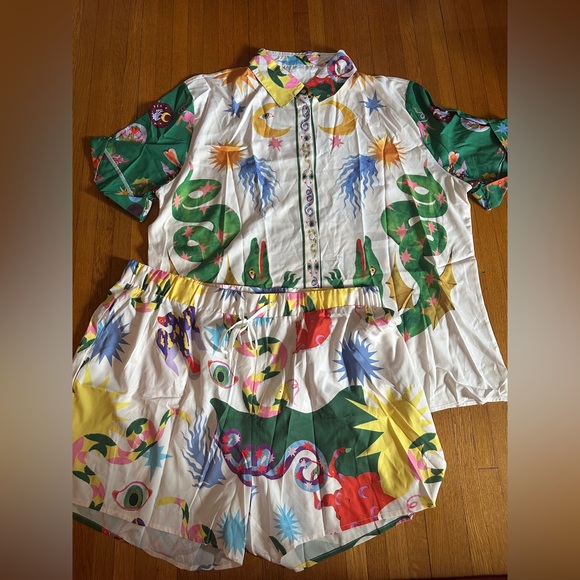 other Other - Dragon Motif Matching Shirt & Short Set, Size 6X, NWOT